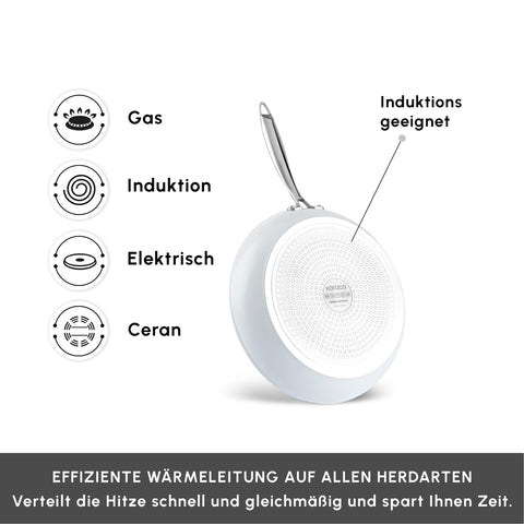 Karaca Swiss Crystal Almond Cream Pfanne mit Edelstahlgriff 32 cm