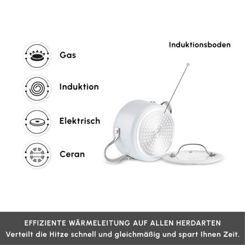 Karaca Swiss Crystal Almond Cream Kasserolle mit Edelstahlgriff 18 cm