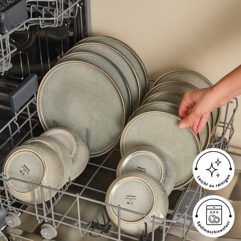 Karaca Earth Collection Skal 55-teiliges Tafelservice für 12 Personen