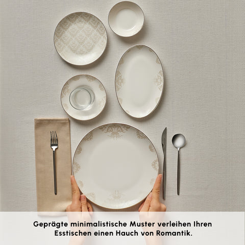 Karaca Bone China Siena 20-Piece Serveware Set for 6 People, White