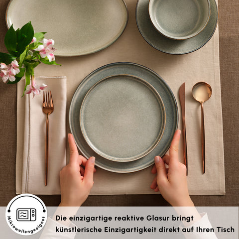 Karaca Earth Collection Skal 55-teiliges Tafelservice für 12 Personen