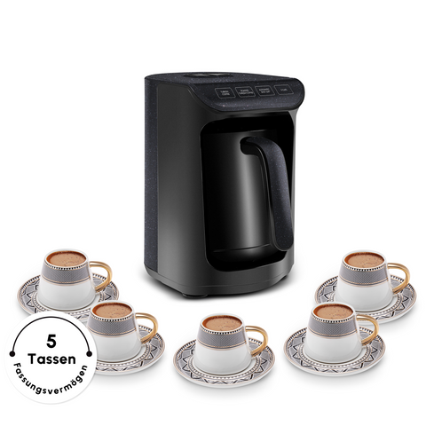 Karaca Hatır Koz Milky Türkische Kaffeemaschine, Glänzend Schwarz