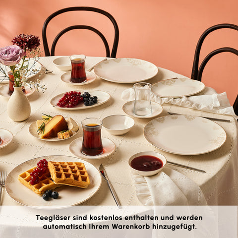 Karaca Bone China Siena 20-Piece Serveware Set for 6 People, White
