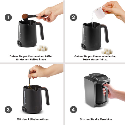 Karaca Hatır Neo Türkische Kaffeemaschine mit Milchzubereitung – Space Grey