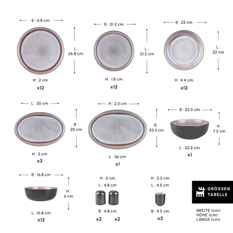 Karaca Earth Collection Mercure 59-Teiliges 12-Personen Geschirrset