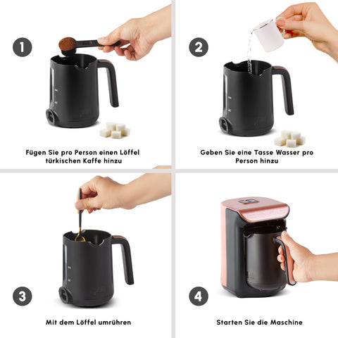 Karaca Hatır Koz Milky Türkische Kaffeemaschine Rose
