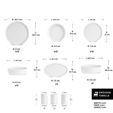 Karaca Earth Collection Matte Glaze 55-teiliges 12-Personen Geschirrset