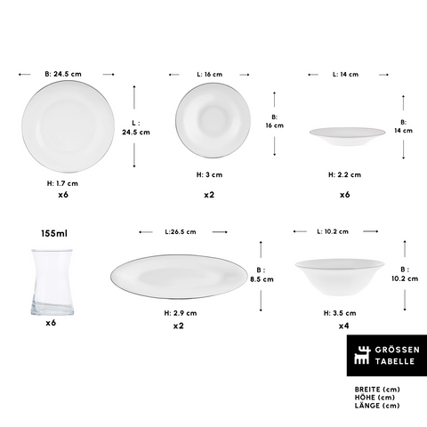 Karaca Fine Pearl New Fame Breakfast Set for 6 People, 26 Pieces – Platinum