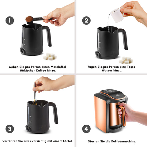 Karaca Hatır Neo Inox Türkische Kaffeemaschine, 735 W, 300 ml, Bronze