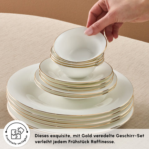 Karaca Fine Pearl New Fame 26 Parça 6 Kişilik Kahvaltı Seti – Gold