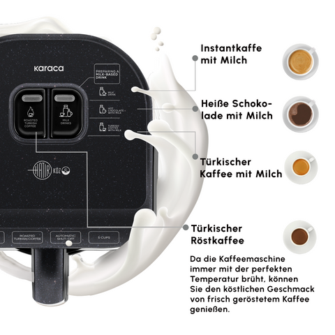 Karaca Hatır Koz Milky Türkische Kaffeemaschine, Glänzend Schwarz