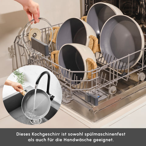 Karaca Swiss Crystal 15-Piece Cookware Set Creamy
