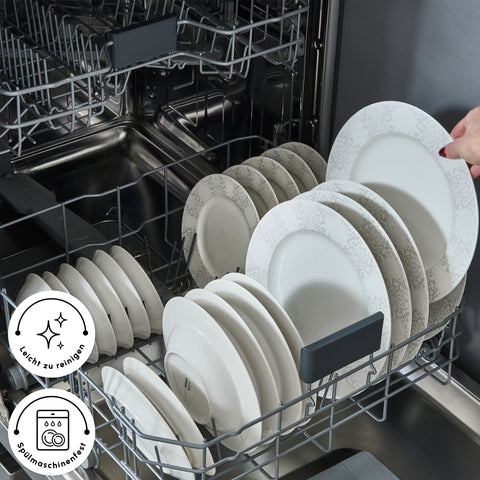 Karaca Forever Bone China New Olio 53-teiliges Tafelservice für 12 Personen, Weiß