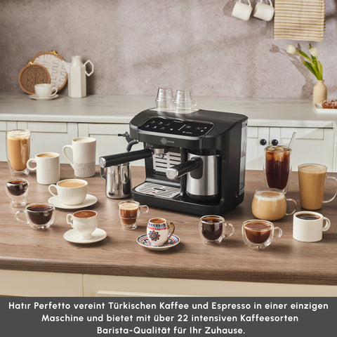 Karaca Hatır Perfetto Espresso und Türkischer Kaffee Maschine INOX