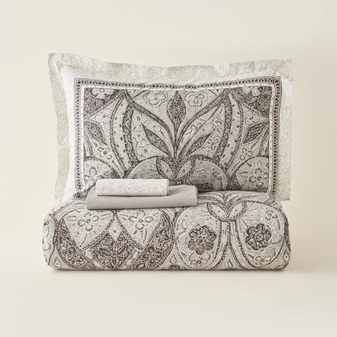 Karaca Santi Perkal-Bettbezug-Set, Doppelbett, Schwarz