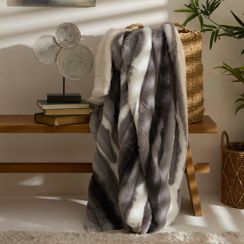 Karaca Rabbit Graue Sherpa Decke 130x150