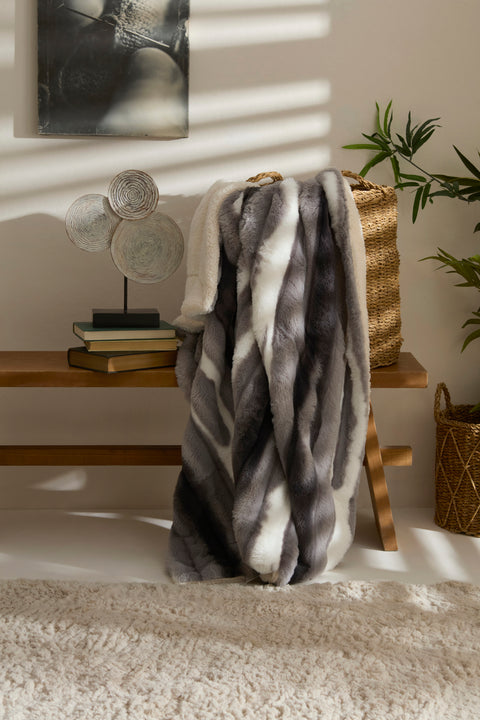 Karaca Rabbit Graue Sherpa Decke 130x150