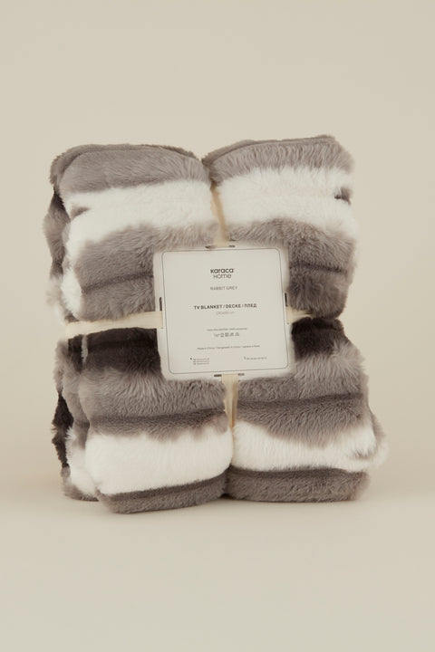 Karaca Rabbit Graue Sherpa Decke 130x150