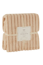 Karaca Stripe Sherpa Ecru Blanket 150x200