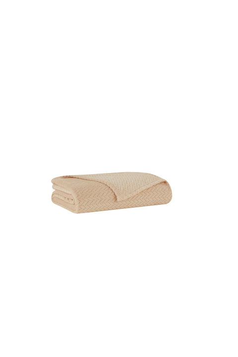 Karaca Leaves Ecru Welsoft TV Decke 130x150