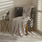 Karaca Leaves Graue Welsoft TV Decke 130x150