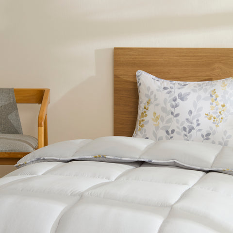 Karaca Leaf Gray Single Comforter Set 135x200+50x70