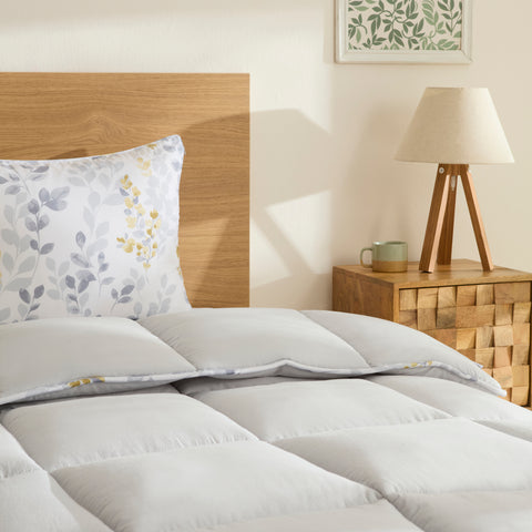 Karaca Leaf Gray Single Comforter Set 135x200+50x70