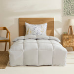 Karaca Leaf Graues Einzel Comforter Set 135x200+50x70