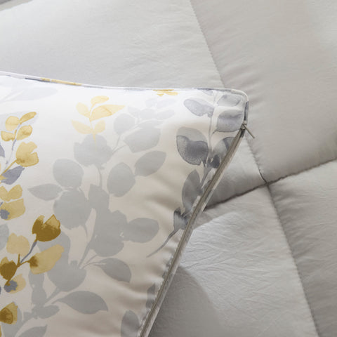 Karaca Leaf Gray Single Comforter Set 155x220+50x70
