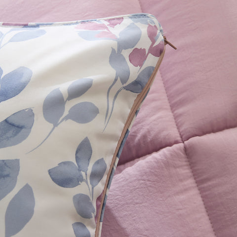 Karaca Leaf Multicolor Einzelbett Komforter Set 155x220+50x70