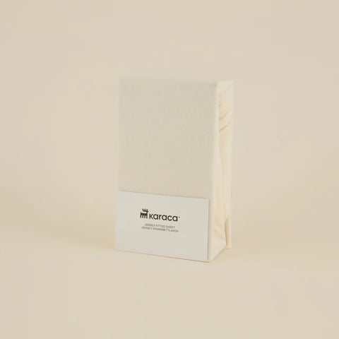 Karaca Home Jersey Spannbettlaken, 140x200+30 cm, Creme