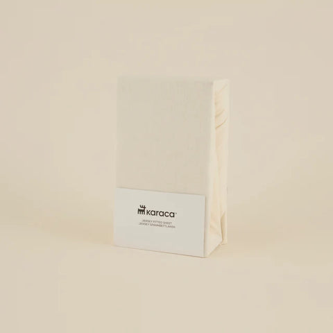 Karaca Home Jersey Fitted Sheet, 120x200+30cm, Cream
 