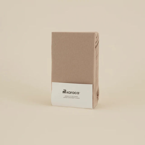 Karaca Home Jersey Spannbettlaken, 140x200+30 cm, Beige
