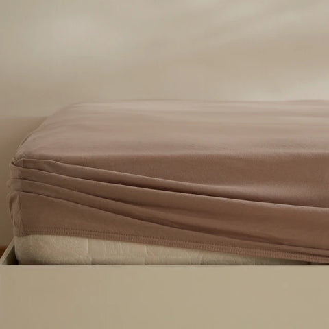 Karaca Home Jersey Spannbettlaken, 160x200+30 cm, Beige