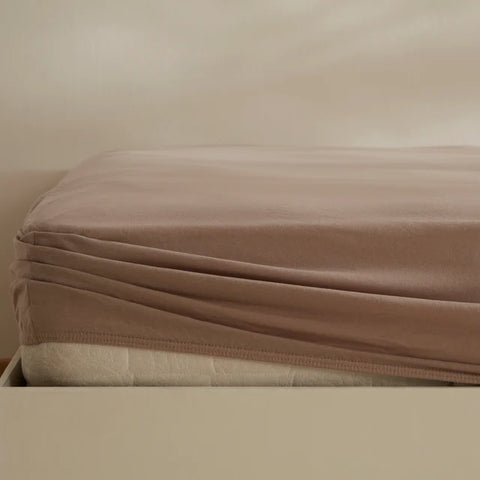 Karaca Home Jersey Spannbettlaken, 180x200+30 cm, Beige