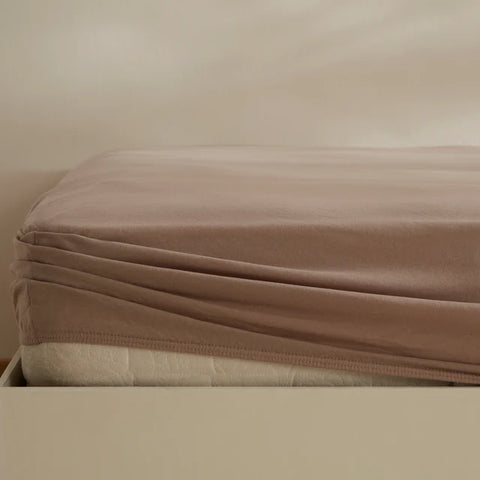 Karaca Home Jersey Fitted Sheet, 200x200+30cm, Beige
 