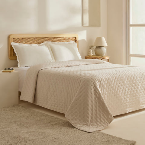 Breezy Bedspread Beige 230x240 cm