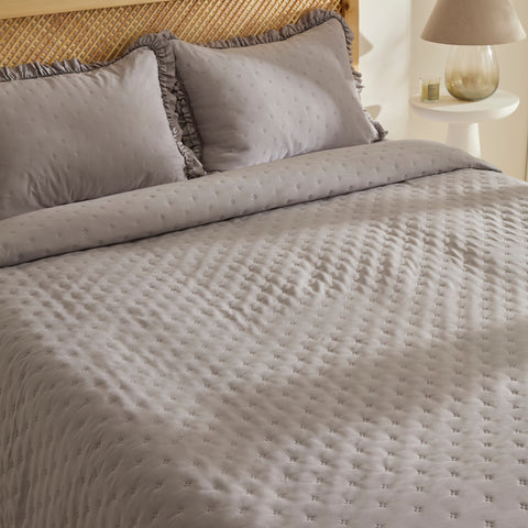 Fiona Bedspread Set Grey 230x240cm + 2(50x70) cm