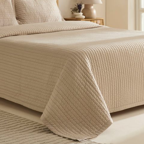 Manon Bedspread Set, Double, Beige