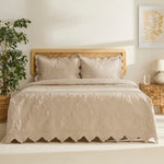 Camille Bedspread Set Beige 230x240 Cm + 2 (50x70 Cm)