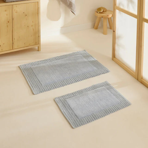 Karaca Odetta Badvorleger-Set, 60 × 90 cm + 40 × 60 cm, Grau
