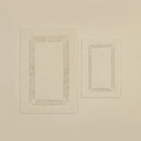 Karaca Pauline Badvorleger-Set, 60 × 90 cm + 40 × 60 cm, Offwhite