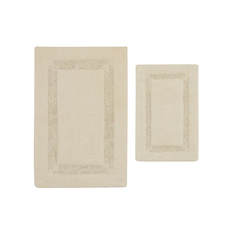 Karaca Pauline Bath Mat Set, 60 × 90 cm + 40 × 60 cm, Offwhite