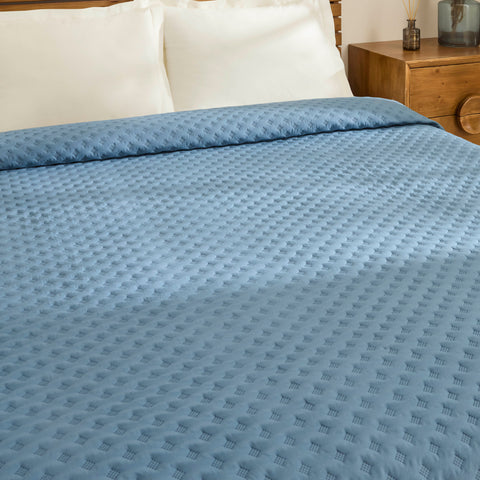 Karaca Ines Tagesdecken-Set, Einzelbett, Dunkelblau
