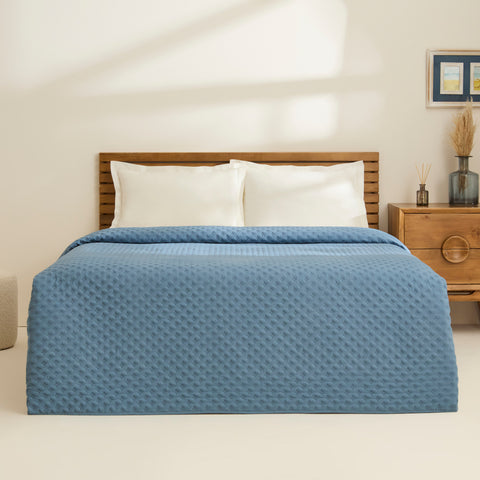 Karaca Ines Tagesdecken-Set, Einzelbett, Dunkelblau