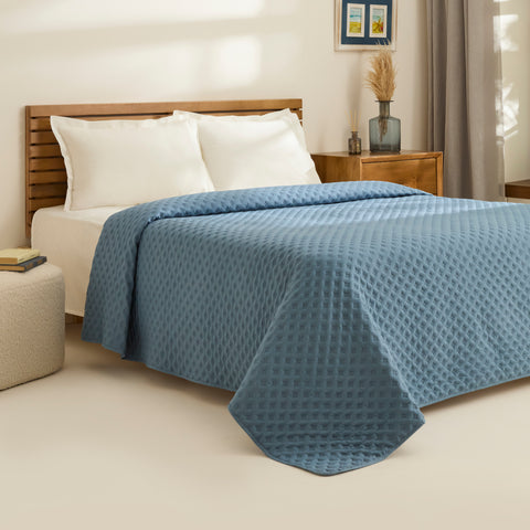 Karaca Ines Tagesdecken-Set, Einzelbett, Dunkelblau