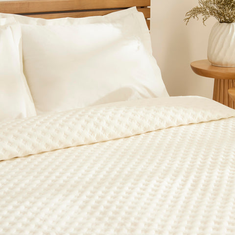 Karaca Ines Tagesdecken-Set, Doppelbett, Ecru