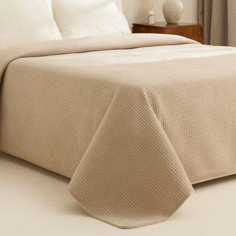 Karaca Chloe Tagesdecke, Einzelbett, Beige