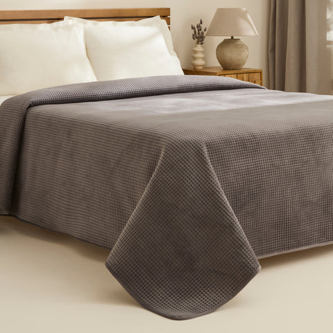 Karaca Chloe Tagesdecke, Doppelbett, Anthrazit