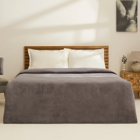 Karaca Chloe Tagesdecke, Doppelbett, Anthrazit